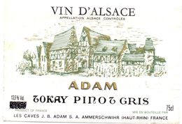Etiket Etiquette - Vin - Wijn - Vin D' Alsace - Tokay Pinot Gris - Adam - Riesling