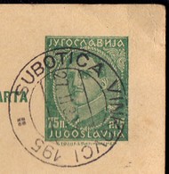 YUGOSLAVIA - JUGOSLAVIA - RAILWAY Postmark  SUBOTICA  VINKOVCI  195 - Bajmok To Zagreb - 1933 - Lettres & Documents