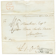 7 1832 INDIA LETTER DOVER Au Verso D'une Lettre Avec Texte Daté "TANANARIVO Pour LONDRES. RARE. TTB. - Andere & Zonder Classificatie