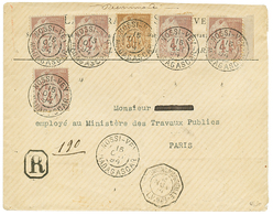12 1894 COLONIES GENERALES 4c(x5) + 30c Obl. NOSSI-VEY Sur Env(pd) RECOM. Pour PARIS. Signé CALVES. TB. - Autres & Non Classés