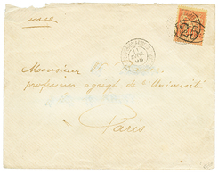 53 1896 25c S/ 40c(n°27) Obl. TRESOR ET Pes AUX ARMEES Sur Env(pd) Pour PARIS. Signé CALVES. Timbre Rare Sur Lettre. TB. - Autres & Non Classés