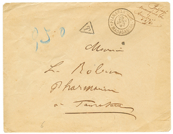 84 "MANQUE De TIMBRES" : 1897 Mention Manuscrite "PORT PAYE MANQUE DE TIMBRES" + FIANARANTSOA + T + "0,50" Sur Enveloppe - Other & Unclassified