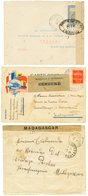91 1905/1935 3 Lettres De 1918 Avec CENSURES + 3 Lettres Avec Timbres F.M + 2 Cartes Paquebot OXUS. TB. - Autres & Non Classés