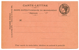 106 ENTIER POSTAL CORPS EXPEDITIONNAIRE DE MADAGASCAR Sur Papier Rose Avec Erreur 1859 Aulieu De 1895. Certificat SINAIS - Andere & Zonder Classificatie