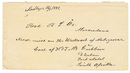121 MISSIONNAIRE NORVEGIEN à MADAGASCAR : 1881 Enveloppe De NORVEGE Pour Le REVERANT Aas à MORANDAVA (MISSION NORVEGIENN - Other & Unclassified