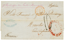 123 MAYOTTE Acheminé Via MAURICE : 1853 PACKET LETTER MAURITIUS Sur Lettre Avec Texte Daté "MAYOTTE" Pour La FRANCE. RAR - Andere & Zonder Classificatie