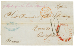 123 MAYOTTE Acheminé Via MAURICE : 1853 PACKET LETTER MAURITIUS Sur Lettre Avec Texte Daté "MAYOTTE" Pour La FRANCE. RAR - Autres & Non Classés