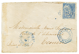 138 1882 CG 15c Obl. POSTES NOSSI-BE + CORR. D'ARMEES NOSSI-BE évidé Sur Env. Pour La FRANCE. GRANDE RARETE (3 Lettres C - Other & Unclassified