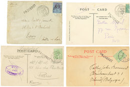 180 "CARTERET" : 1901/06 Lot 1 Lettre Et 3 Cartes Avec Timbres ANGLAIS Obl. CARTERET MANCHE. TB. - Guernsey