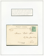 181 PAQUEBOTS : 1903/05 2 Lettres Montées Sur Feuilles Avec Timbres ANGLAIS Obl. CARTERET MANCHE. TTB. - Guernsey