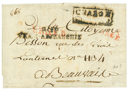 201 "LYON" : An 2 P.68.P VILLE-AFFRANCHIE + Cachet De Fabrication Locale CHARGE Sur Lettre Avec Texte. RARETE. TB. - Autres & Non Classés