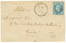 216 1870 20c(n°29) Obl. GC 4400 + Type 23 URCEL Sur Env(pd) Pour PARIS. TB. - Sonstige & Ohne Zuordnung