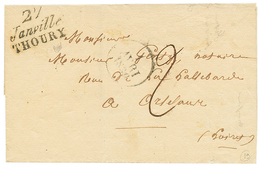 233 1830 Double Cursive 27 JANVILLE/ THOURY + Dateur A Sur Lettre Pour ORLEANS. TTB. - Sonstige & Ohne Zuordnung