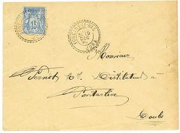 236 1898 15c SAGE Obl. Cachet Perlé FONCINE-LE-BAS JURA Sur Enveloppe Pour PONTARLIER. Superbe. - Andere & Zonder Classificatie