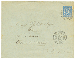 252 1898 15c Sage Obl. Cachet Perlé MONTAIGUT LE BLANC PUY DE DOME Sur Enveloppe. Superbe. - Autres & Non Classés