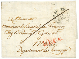 294 1806 Trés Rare Cachet BUREAU FRANCAIS/P.P /ROME Sur Lettre Avec Texte De ROME Pour MONS(BELGIQUE). TTB. - 1792-1815: Conquered Departments