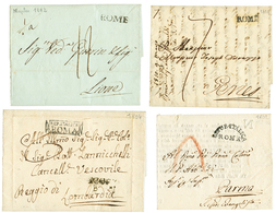 296 1802/10 4 Lettres De ROME. Superbe. - 1792-1815: Conquered Departments