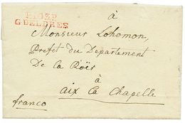 298 An 13 P.103.P GUELDRES Rouge Sur Lettre Avec Texte Daté "BIRTEN" Pour AIX LA CHAPELLE. - 1792-1815: Départements Conquis