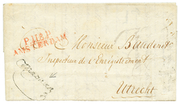 300 1813 P.118.P AMSTERDAM Rouge + Cachet De Franchise "MAGNAN" Sur Lettre Avec Texte Pour UTRECHT. TTB. - 1792-1815: Dipartimenti Conquistati