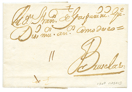 304 1709 Taxe "11" Sur Lettre Avec Texte De MADRID (ESPAGNE) Pour BRUXELLES(BELGIQUE). Superbe. - Sonstige & Ohne Zuordnung