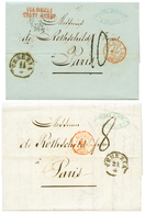 306 2 Lettres : 1856 AUTR. 3 PONT DE BEAUVOISIN + VIA DEGLI STATI SARDI Et 1858 AUTRICHE 3 CULOZ + VENEZIA. TTB. - Sonstige & Ohne Zuordnung