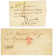 313 2 Lettres (ss Texte) Avec N°26 ARM. D' ALLEMAGNE Bleu Et BUREAU SEDENTAIRE/ARM. D'ALLEMAGNE Rouge. TTB. - Armeestempel (vor 1900)