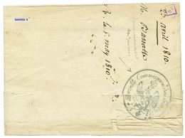 325 1810 N° 16 ARM. D' ALLEMAGNE Rouge Sur Lettre Avec Texte De GLOGAU Pour La FRANCE. Verso, Cachet Rare BARATTE COMMIS - Armeestempel (vor 1900)