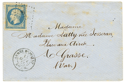 334 1855 20c(n°14) TB Margé Obl. AOBC + ARMEE D' ORIENT Bau Cal Sur Enveloppe Pour La FRANCE. TB. - Armeestempel (vor 1900)