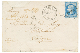 346 1863 20c(n°22) Obl. CEMD + CORPS EXP. MEXIQUE Bau D Sur Envelope(pd) Pour La FRANCE. Signé LAMY. TTB. - Armeestempel (vor 1900)