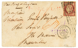 362 "1F Pour L' ILE MAURICE" : 1852 1F CERES (n°6) Avec 4 Grandes Marges Obl. Grille Sans FIN Sur Lettre Pour PORT-LOUIS - 1849-1850 Ceres