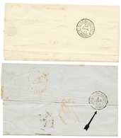 369 POSTE FERROVIAIRE : 2 Lettres (1851/54) Avec Cachets Rares RETARD DU COURRIER PARIS Et RETARD DU CONVOI PARIS. TTB. - 1853-1860 Napoleon III