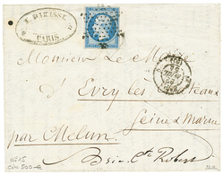 385 1854 25c EMPIRE (n°15) TTB Margé Obl. Etoile Sur Lettre De PARIS. Cote 500€. Signé SCHELLER. TTB. - 1853-1860 Napoléon III