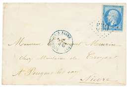 395 1864 20c(n°22) Obl. GROS CHIFFRE 550 En Bleu + T.15 BOULOGNE-S-MER En Bleu Sur Lettre. Rare. TTB. - 1863-1870 Napoléon III. Laure