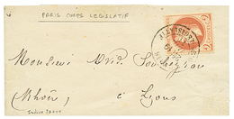 405 1871 2c(n°26) Obl. Cachet PARIS CORPS LEGISLATIF Sur Bande D'imprimée Complète. RARE Sur Timbre. TB. - 1863-1870 Napoléon III. Laure