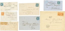 410 POSTE FERROVIAIRE - BOITE MOBILE : Superbe Lot De 7 Lettres (GARE DE MONTPELLIER, BESSEGE B.M ...). - 1863-1870 Napoleon III With Laurels