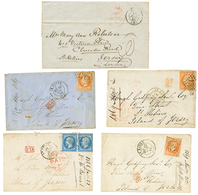 411 1850/69 Lot De 5 Lettres à Destination De JERSEY. Destination Pas Courante. TTB. - 1863-1870 Napoléon III. Laure