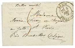 435 1870 PARIS 5 Dec 70 + Taxe "5" Manuscrite + "BALLON MONTE" Sur Lettre Pour JETTE ST PIERE (BELGIQUE). Arrivée JETTE  - Krieg 1870