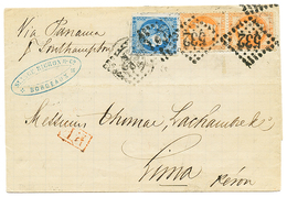 450 1871 20c BORDEAUX(n°46) TB Margé + Paire 40c(n°31) Sur Lettre De BORDEAUX Pour LIMA(PEROU). TB. - 1870 Ausgabe Bordeaux