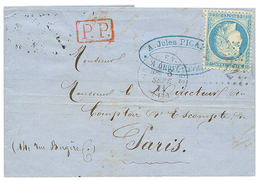 453 "Affrt De Fortune De SEPTEMBRE 1871" : 20c SIEGE(n°37) Obl. GC 2732 + T.16 ORBEC-EN-AUGE 8 Sept 71 +cachet P.P Rouge - 1871-1875 Ceres