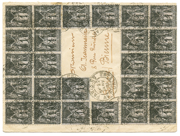 496 1901 25 Exemplaires Du 1c Sage Obl. PARIS Sur Enveloppe Pour BIENNE (SUISSE). Spectaculaire. TTB. - 1876-1878 Sage (Typ I)