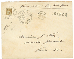 497 1901 Quart De Timbre Du 2F SAGE Obl. PARIS Sur Env. CHARGEE (VD= 500F). Superbe Curiosité Accepté Par La Poste. TTB. - 1876-1878 Sage (Type I)