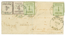 508 ALSACE-LORRAINE : 1871 1c(x2) + 4c(x2) Obl. BRUMAT Sur Lettre Avec Texte Pour BOURGVILLER. RARE. TTB. - Other & Unclassified