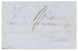 516 1854 JOURDAIN 2 Oct 54 + TAXE Sur Lettre De CONSTANTINOPLE Pour LONDRES (ANGLETERRE). TB. - Schiffspost