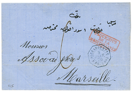 536 1870 ALEXANDRETTE P.FR X N°5 + Taxe 6 Sur Lettre Pour MARSEILLE. Rare. Indice 25 =1400€. TTB. - Poste Maritime