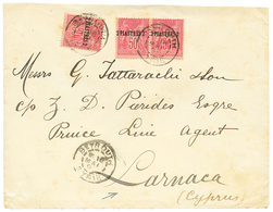 558 BEYROUTH Pour CHYPRES : 1897 2p(x3) Obl. BEYROUTH SYRIE Sur Env. Pour LARNACA CYPRUS. RARE. TB. - Other & Unclassified