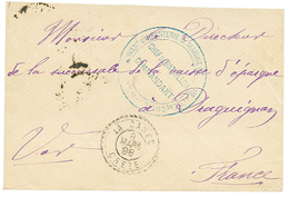 569 CRETE : 1898 Cachet Perlé LA CANEE CRETE + Cachet Bleu INFANTERIE DE MARINE ILE DE CRETE /CHEF De BATAILLON/ COMMAND - Andere & Zonder Classificatie