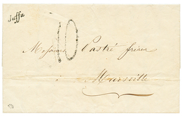 574 1854 Cursive JAFFA + Taxe 10 Sur Lettre Avec Texte Pour La FRANCE. Trés Rare. Superbe. - Other & Unclassified