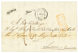 578 "METELINE" : 1853 Cursive METELIN + Taxe 10 + SMYRNE TURQUIE Sur Lettre Pour La FRANCE. RARE. TB. - Other & Unclassified