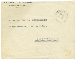 580 "Type SEMEUSE De FRANCE Utilisé à RHODES" : 1923 FRANCE 20c + 30c Obl. RHODES Au Verso D'une Enveloppe Pour La FRANC - Other & Unclassified