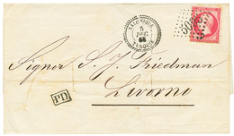 584 1865 80c(n°24) Obl. GC 5095 + SALONIQUE TURQUIOE Sur Lettre Purifiée Pour L'ITALIE. Rare Dans Cette Qualité. Superbe - Andere & Zonder Classificatie